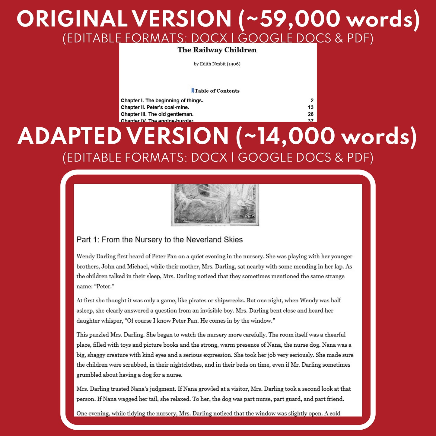 The Railway Children Differentiated Novel Study | Nesbit | Literature Set for Grades 3 to 5