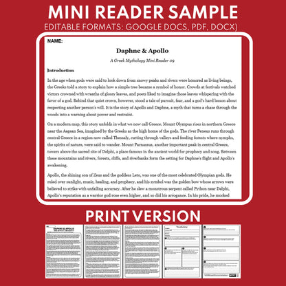Daphne and Apollo — Greek Mythology Mini Reader #09 | Grades 6–12