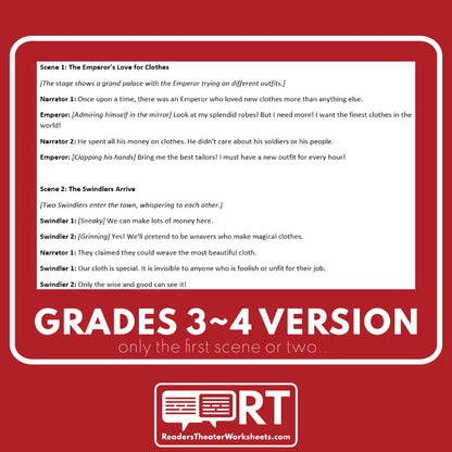 The Emperor's New Clothes Reader's Theater Script | Differentiated - ["Differentiated","Fairy Tale","Grades 3-5","Grades 6-8"]