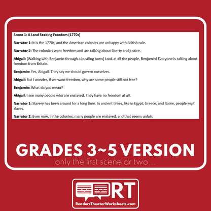 Slavery and the American Revolution | U.S. History Readers Theater Script - ["Differentiated","Grades 3-5","Grades 6-8","U.S. History - Revolutionary War"]