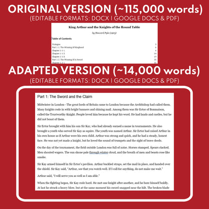 King Arthur and the Knights of the Round Table by Howard Pyle Differentiated Study Guide Lit Set for Grades 3 to 5