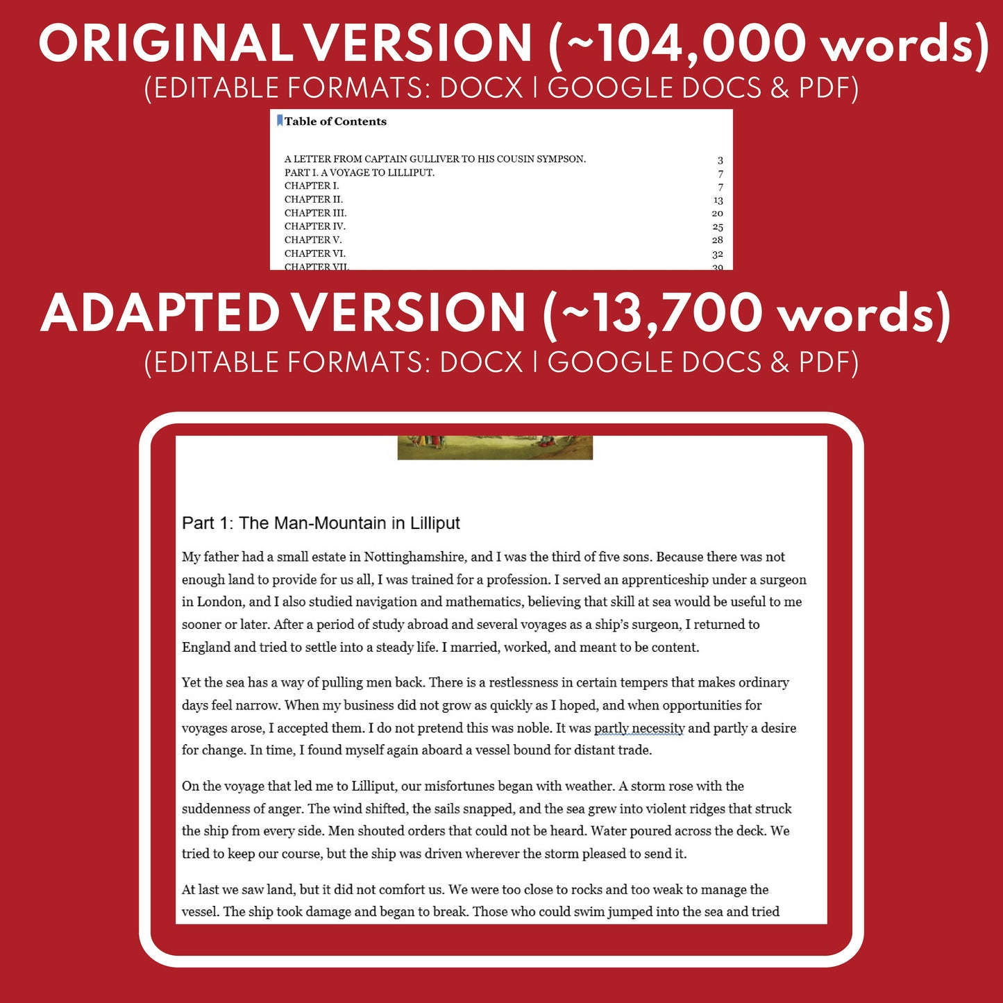 Gulliver's Travels Differentiated Novel Study | ELA Literature | Swift Lit Set for High School