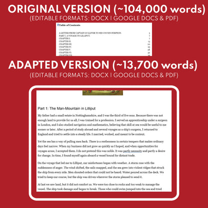 Gulliver's Travels Differentiated Novel Study | ELA Literature | Swift Lit Set for High School