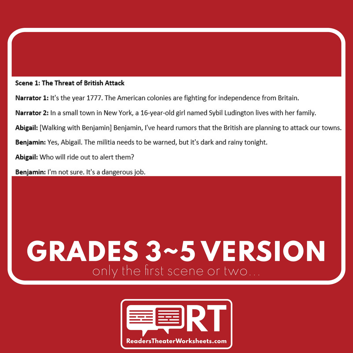 Code Script Sybil Sybil Ludington and Molly Pitcher | U.S. History Readers Theater Scrip ...