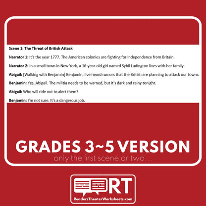 Sybil Ludington and Molly Pitcher | U.S. History Readers Theater Script - ["Differentiated","Grades 3-5","Grades 6-8","U.S. History - Revolutionary War"]