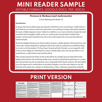 Perseus, Medusa, and Andromeda — Greek Mythology Mini Reader #08 | Grades 6–12