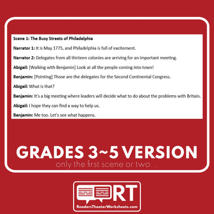 The Second Continental Congress | U.S. History Readers Theater Script - ["Differentiated","Grades 3-5","Grades 6-8","U.S. History - Revolutionary War"]