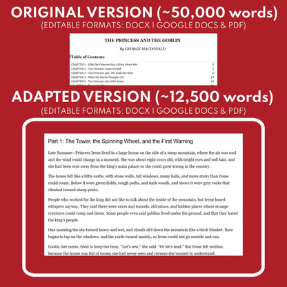 The Princess and the Goblin by George MacDonald Differentiated Study Guide Lit Set for Grades 3 to 5