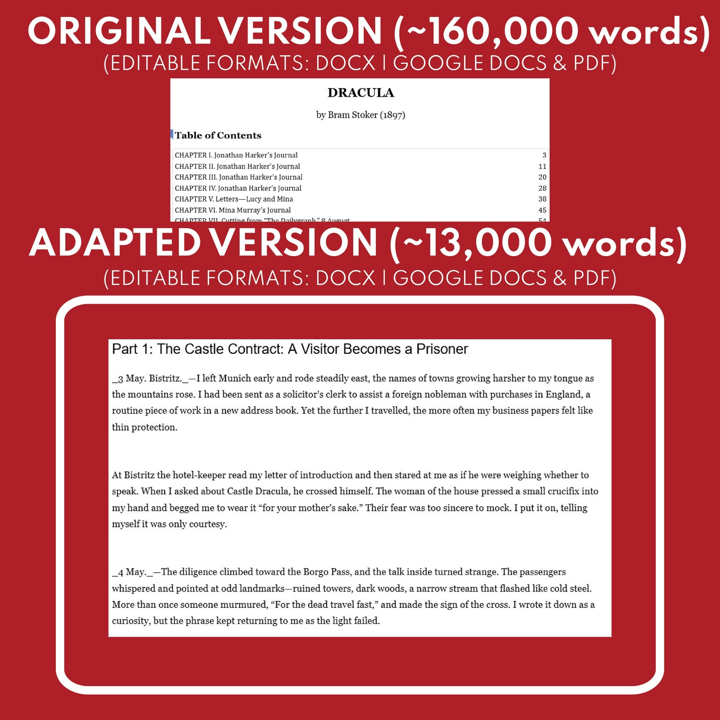 Dracula by Bram Stoker | Differentiated Classical Goth Lit Study Guide for Grades 9–12