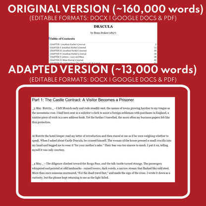 Dracula by Bram Stoker | Differentiated Classical Goth Lit Study Guide for Grades 9–12