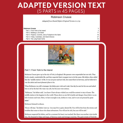 Robinson Crusoe | Full Week Lesson | Adapted Version | Defoe | No Prep