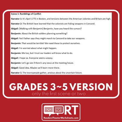 The Midnight Ride and Paul Revere | U.S. History Readers Theater Script - ["Differentiated","Grades 3-5","Grades 6-8","U.S. History - Revolutionary War"]