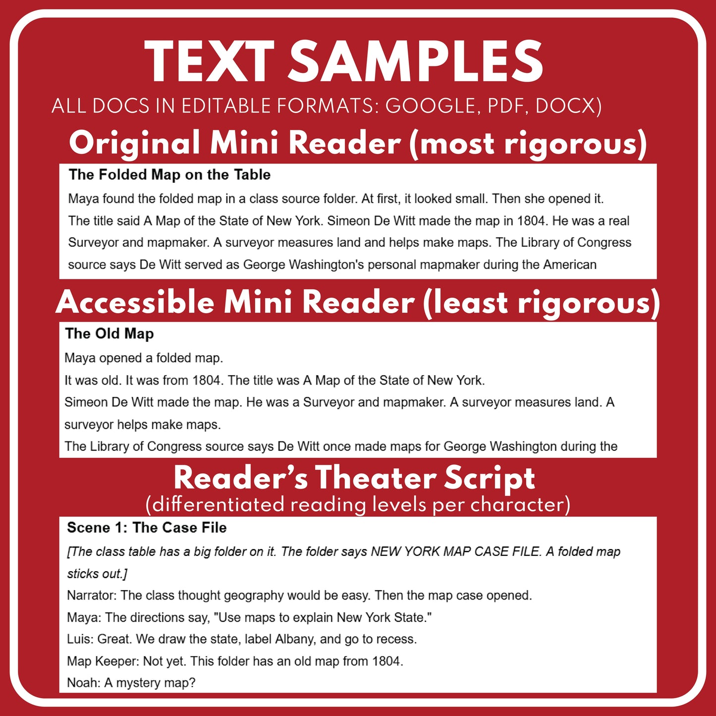 Preview page for the New York State History mini reader