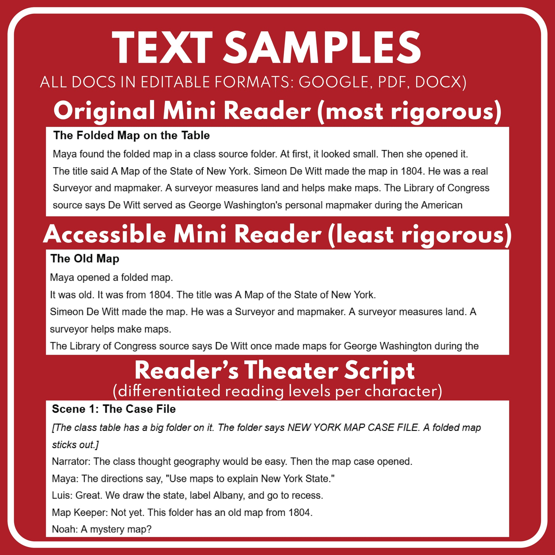 Preview page for the New York State History mini reader