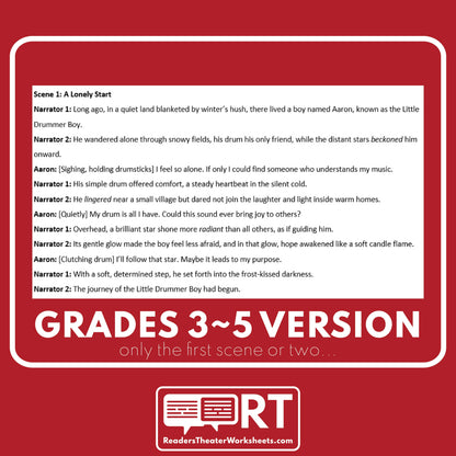 The Little Drummer Boy - A Christmas Heartbeat | Christmas Reader's Theater Script - ["Christmas (G3-5)","Grades 3-5"]