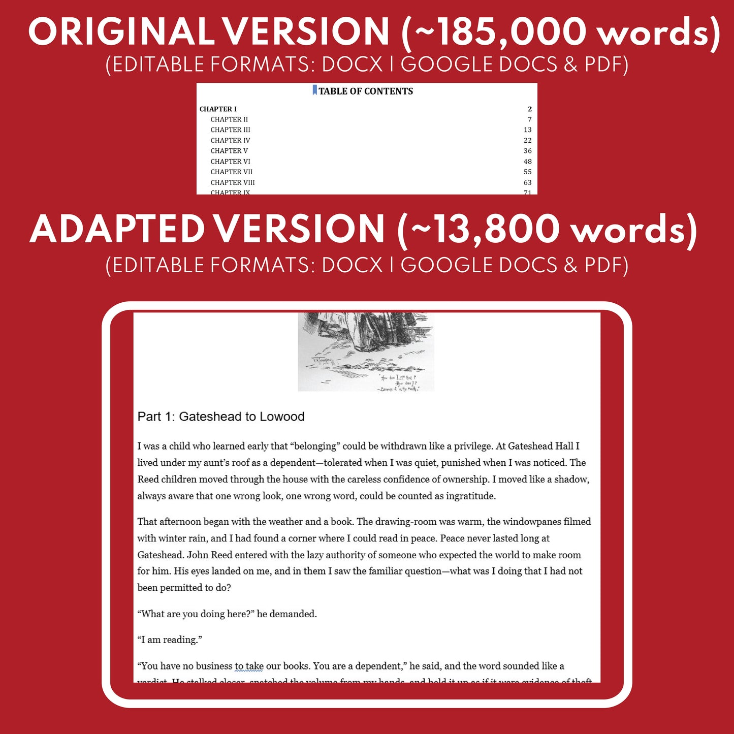 Jane Eyre Differentiated Novel Study | ELA Literature | Brontë Lit Set for High School