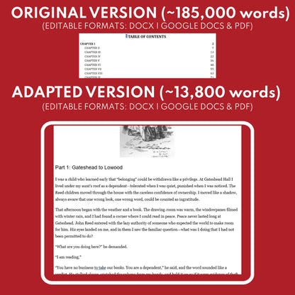 Jane Eyre Differentiated Novel Study | ELA Literature | Brontë Lit Set for High School