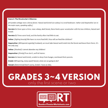 Hansel and Gretel Reader's Theater Script | Differentiated - ["Differentiated","Fairy Tale","Grades 3-5","Grades 6-8"]