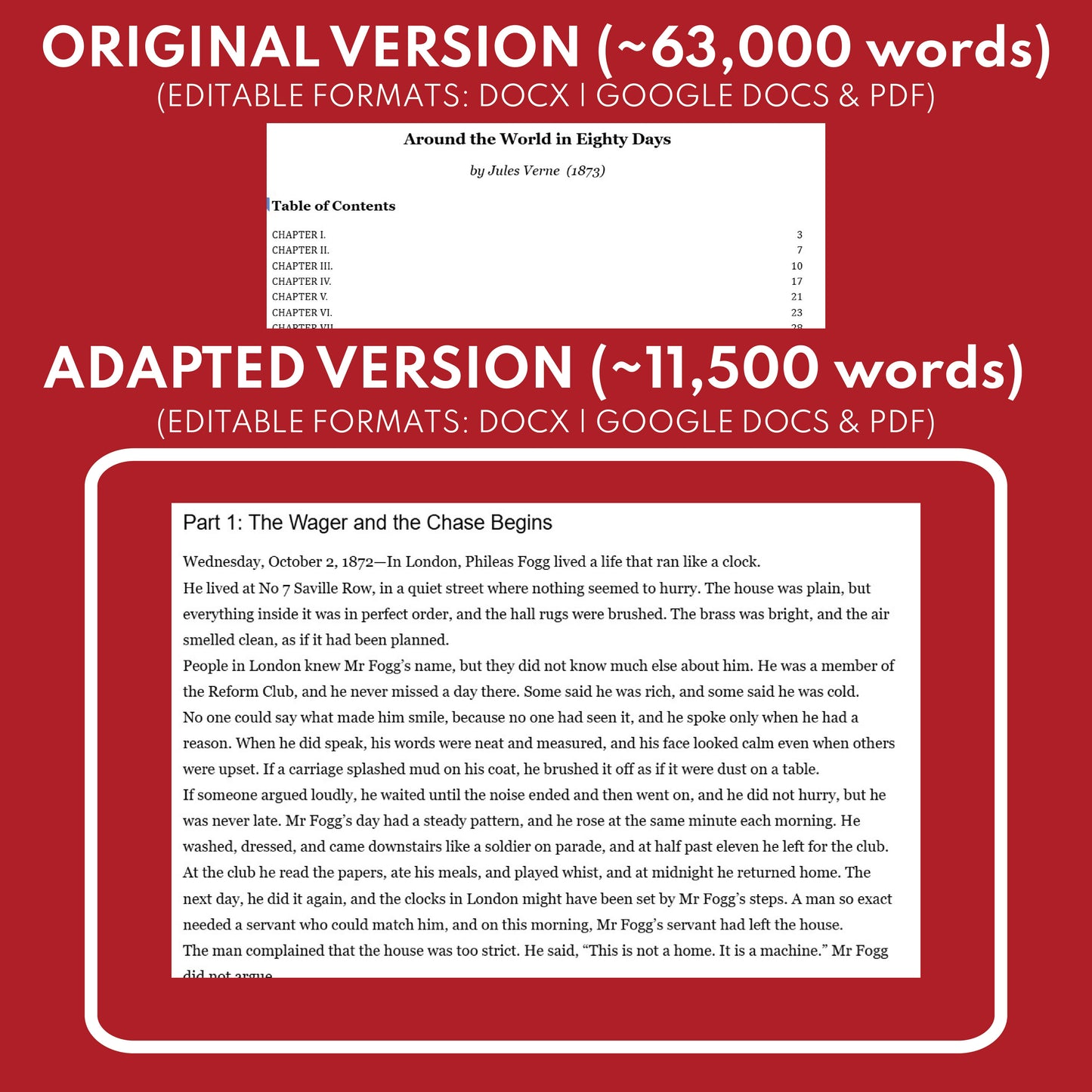 Around the World in 80 Days by Jules Verne Differentiated Study Guide Lit Set for Grades 3 to 5