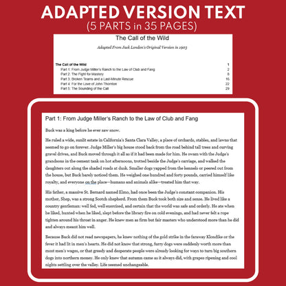 The Call of the Wild | Full Week Lesson | Adapted Version | London | No Prep