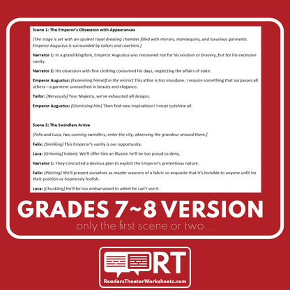 The Emperor's New Clothes Reader's Theater Script | Differentiated - ["Differentiated","Fairy Tale","Grades 3-5","Grades 6-8"]
