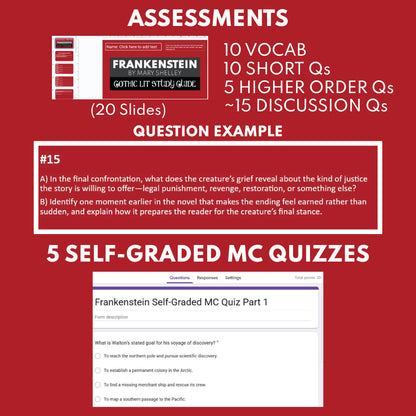 Frankenstein by Mary Shelley | Differentiated Classical Goth Lit Study Guide for Grades 9–12
