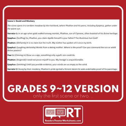 Phaeton and Apollo's Chariot Reader's Theater Script | Greek Mythology - ["Differentiated","Grades 6-8","Grades 9-12","Greek Mythology"]