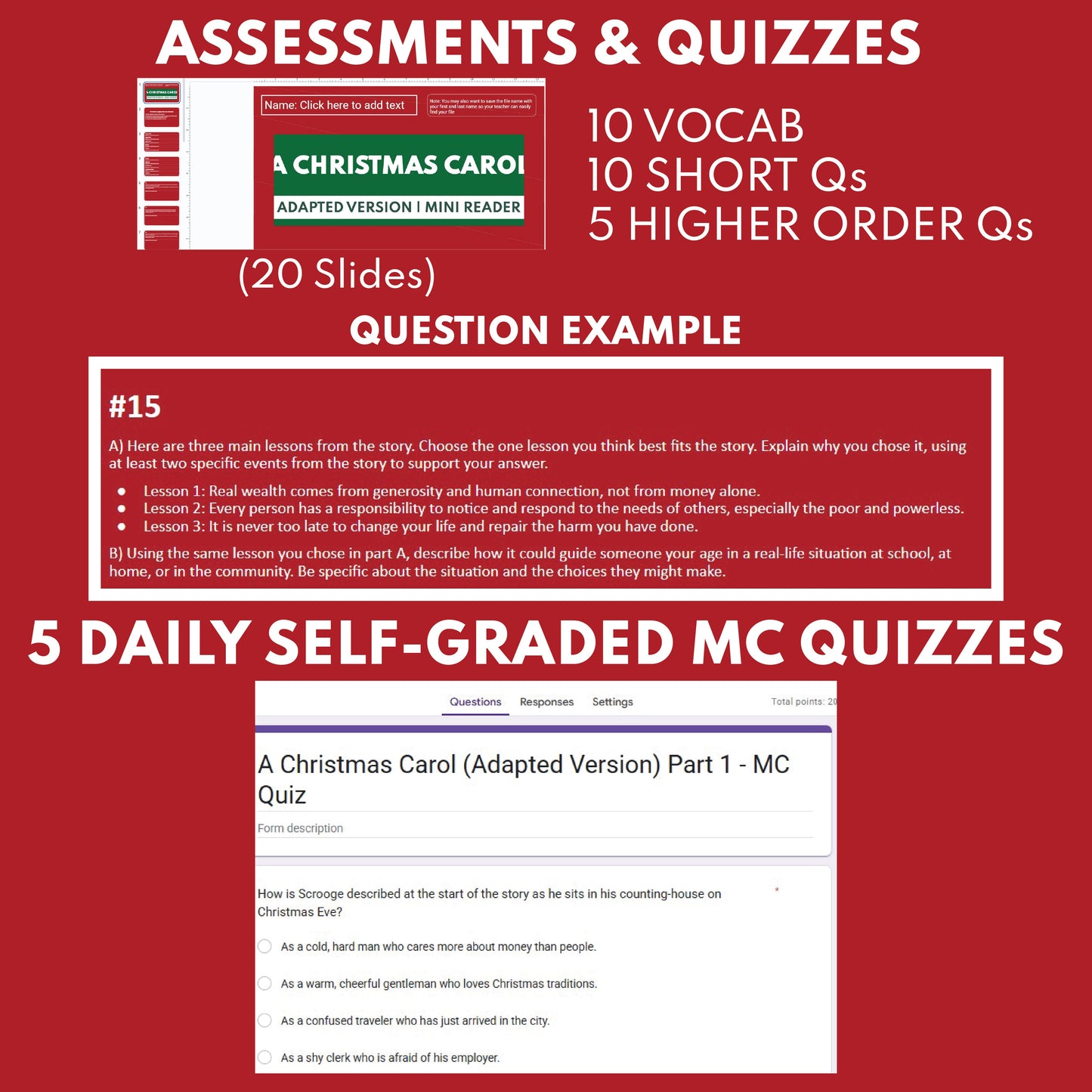 A Christmas Carol | Free Full Week Lesson | Adapted Version | Charles Dickens