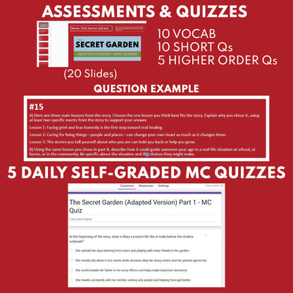 The Secret Garden | Full Week Lesson | Adapted Version | Burnett | No Prep