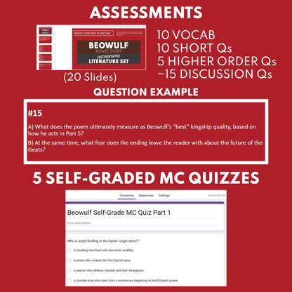 Beowulf by Anonymous Differentiated Classical Lit Study Guide for Grades 9 to 12