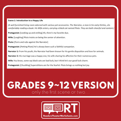 The Black Cat Short (Edgar Allan Poe) Reader's Theater Script - ["Differentiated","Edgar Allan Poe","Grades 6-8","Grades 9-12"]