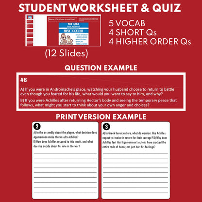 The Iliad — Greek Mythology Mini Reader #11 | Grades 6–12