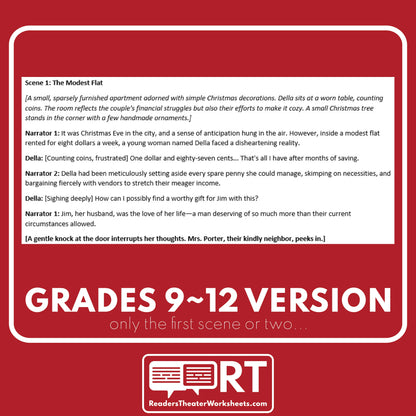 The Gift of the Magi | Christmas Reader's Theater Script - ["Christmas Differentiated","Differentiated","Grades 3-5","Grades 6-8","Grades 9-12","O. Henry"]