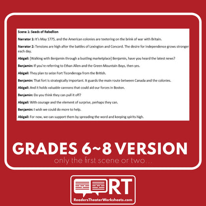 Green Mountain Boys and Bunker Hill | U.S. History Readers Theater Script - ["Differentiated","Grades 3-5","Grades 6-8","U.S. History - Revolutionary War"]