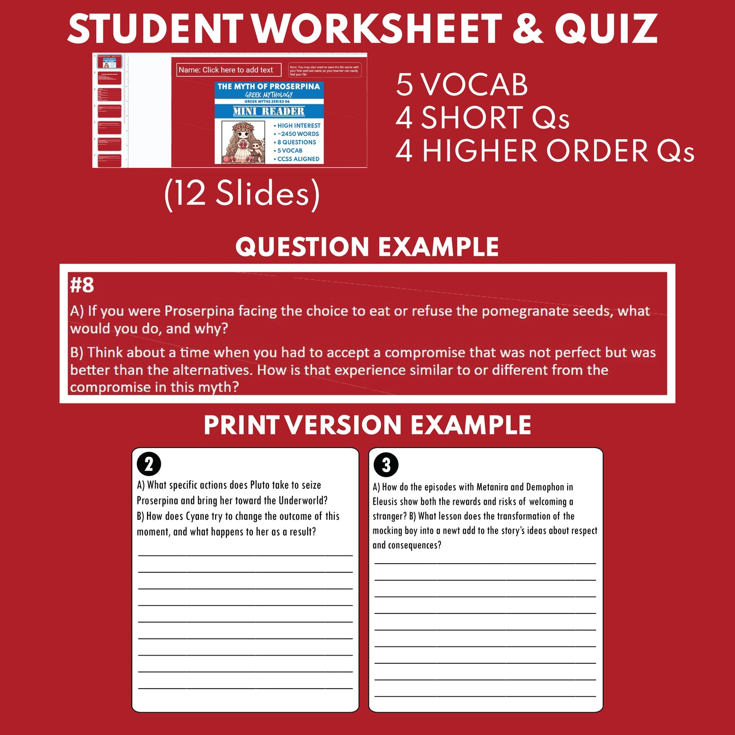 Ceres and Proserpina — Greek Mythology Mini Reader #06 | Grades 6–12