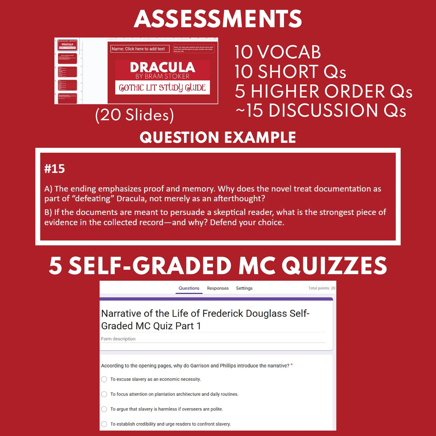 Dracula by Bram Stoker | Differentiated Classical Goth Lit Study Guide for Grades 9–12