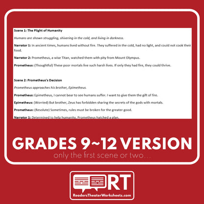 Prometheus and the Gift of Fire Reader's Theater Script | Greek Mythology - ["Differentiated","Grades 6-8","Grades 9-12","Greek Mythology"]