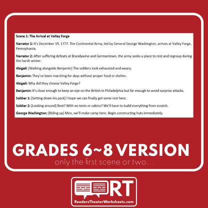 Valley Forge and The American Crisis | U.S. History Readers Theater Script - ["Differentiated","Grades 3-5","Grades 6-8","U.S. History - Revolutionary War"]