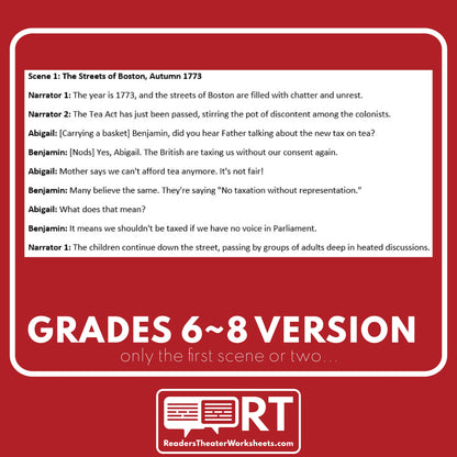 The Boston Tea Party & Intolerable Acts | U.S. History FREE Readers Theater Script - ["100% FREE","Differentiated","Grades 3-5","Grades 6-8","U.S. History - Revolutionary War"]