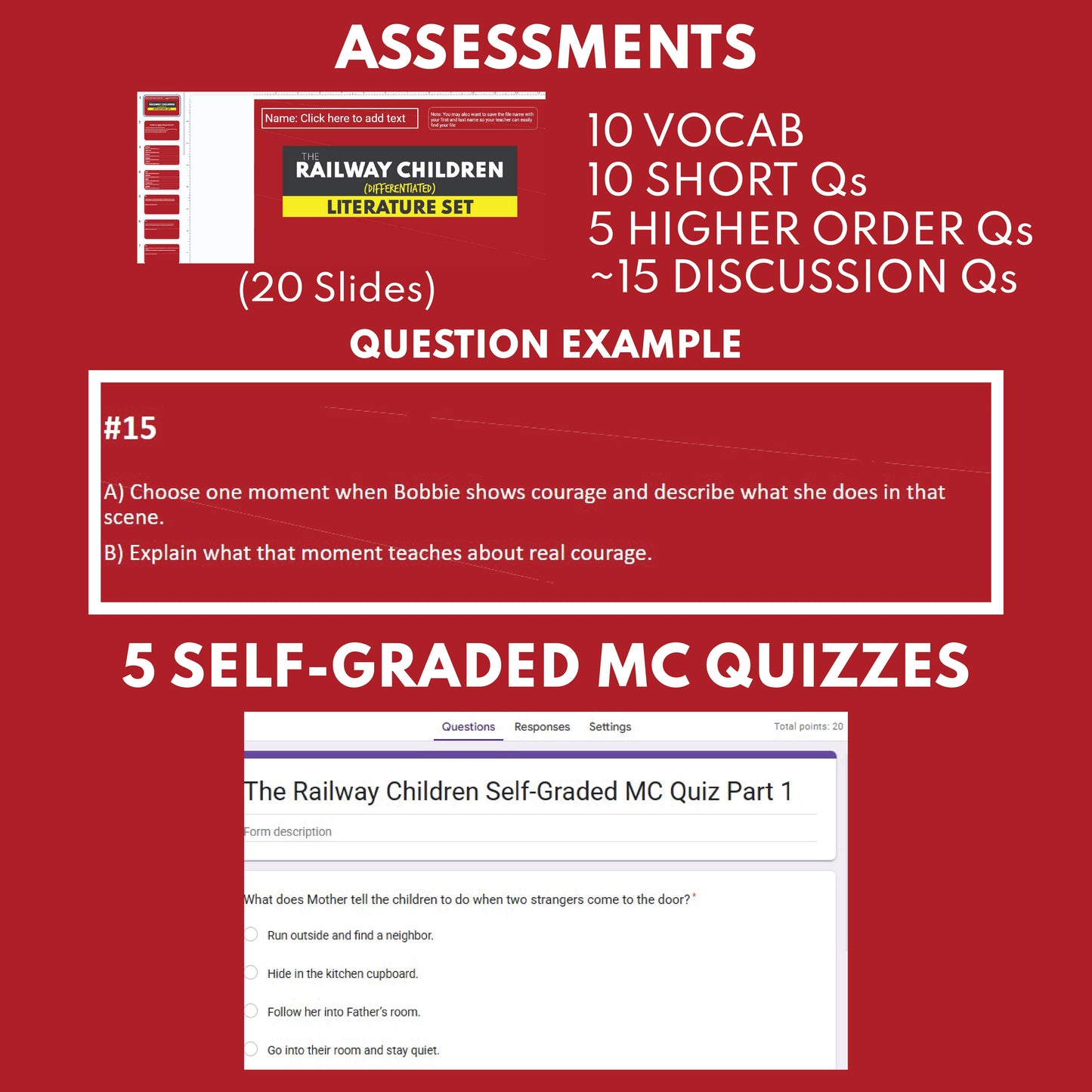 The Railway Children Differentiated Novel Study | Nesbit | Literature Set for Grades 3 to 5
