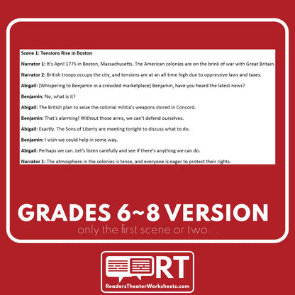 The Midnight Ride and Paul Revere | U.S. History Readers Theater Script - ["Differentiated","Grades 3-5","Grades 6-8","U.S. History - Revolutionary War"]