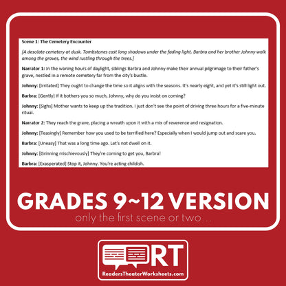 Night of the Living Dead Reader's Theater Script - ["Differentiated","Grades 6-8","Grades 9-12","Halloween Script"]