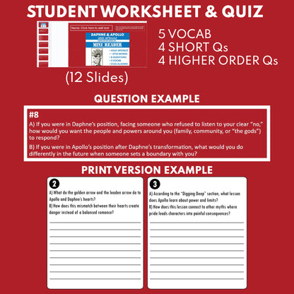 Daphne and Apollo — Greek Mythology Mini Reader #09 | Grades 6–12