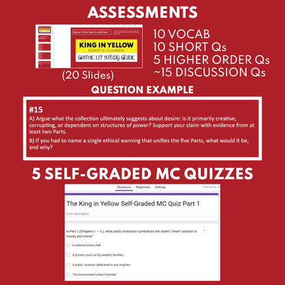 The King in Yellow by Robert W. Chambers | Differentiated Classical Goth Lit Study Guide for Grades 9–12