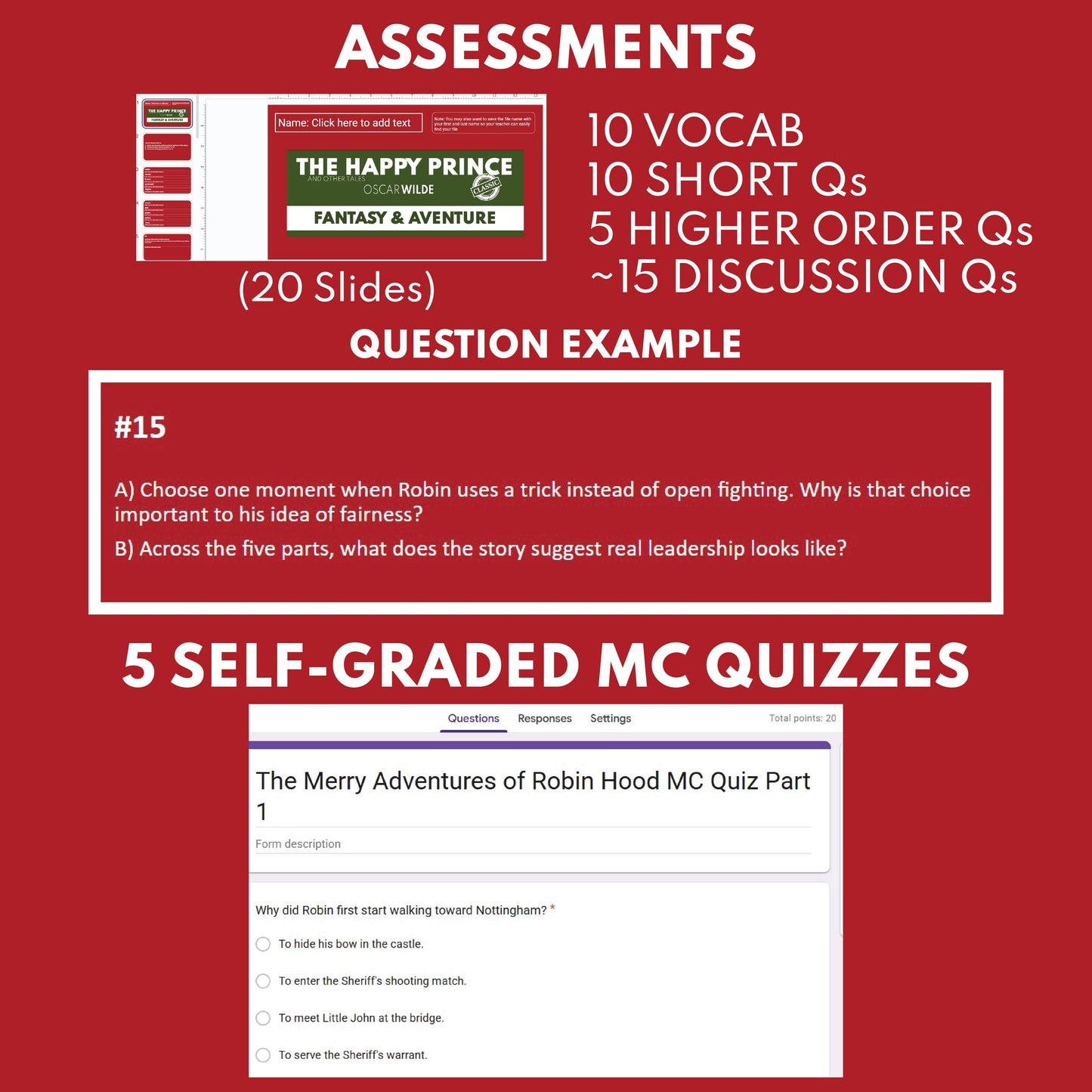 The Merry Adventures of Robin Hood by Howard Pyle Differentiated Study Guide Lit Set for Grades 3 to 5