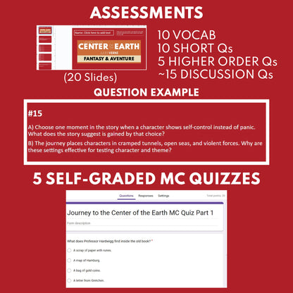 Journey to the Center of the Earth by Jules Verne Differentiated Study Guide Lit Set for Grades 3 to 5