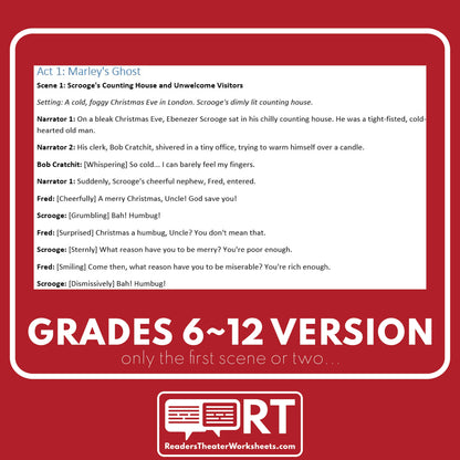 A Christmas Carol | Christmas Reader's Theater Script - ["Charles Dickens","Christmas Differentiated","Differentiated","Grades 3-5","Grades 6-8","Grades 9-12"]