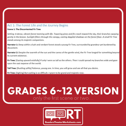 The Fir Tree | Christmas Reader's Theater Script - ["Christmas Differentiated","Differentiated","Grades 3-5","Grades 6-8","Grades 9-12","Hans Christian Andersen"]