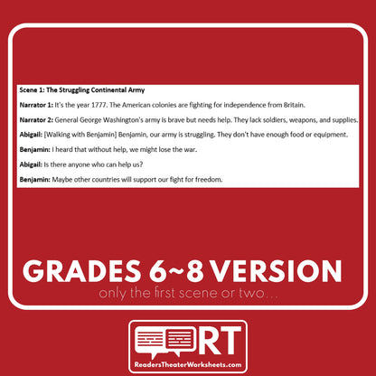 Foreign Allies: Lafayette and France | U.S. History Readers Theater Script - ["Differentiated","Grades 3-5","Grades 6-8","U.S. History - Revolutionary War"]