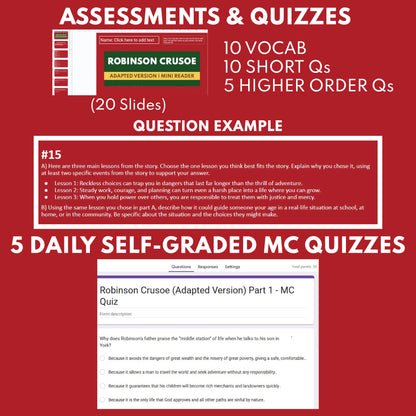 Robinson Crusoe | Full Week Lesson | Adapted Version | Defoe | No Prep